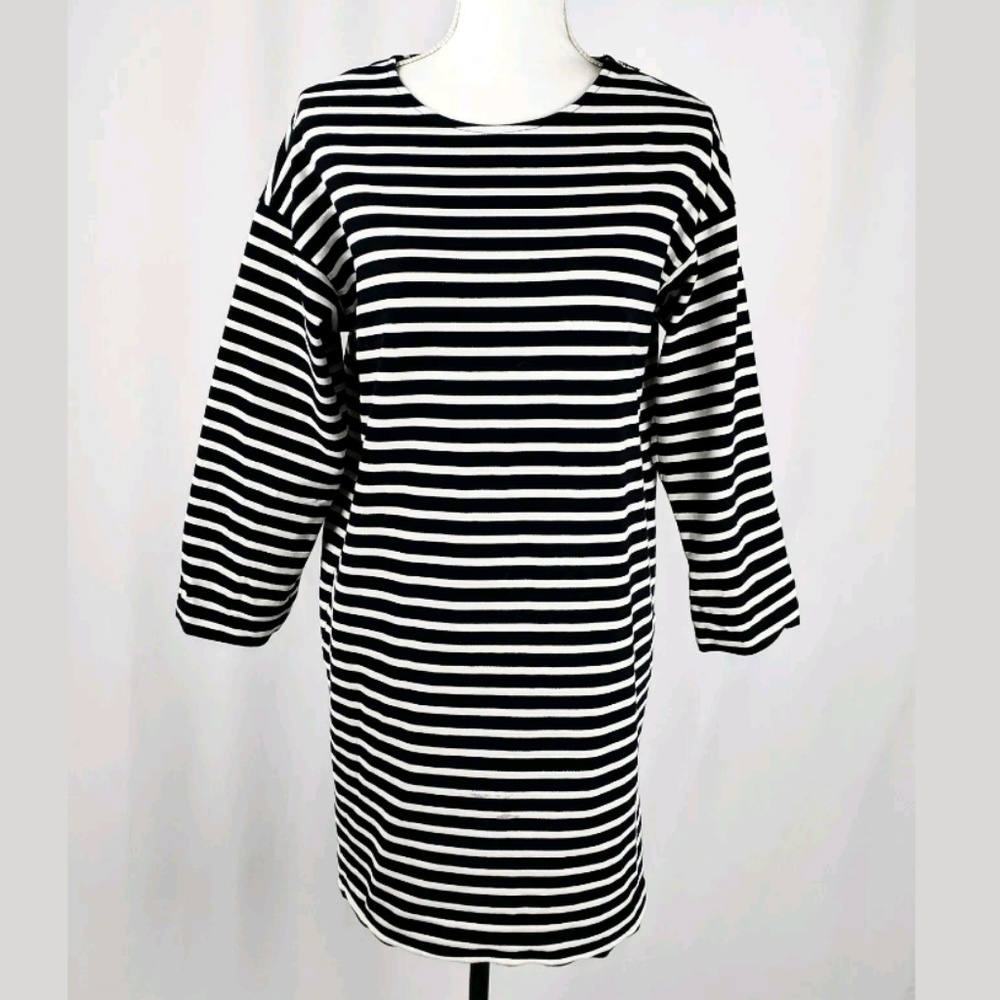 EVERLANE Breton Cotton Zipper Shoulder Mini Dress - Picture 6 of 8